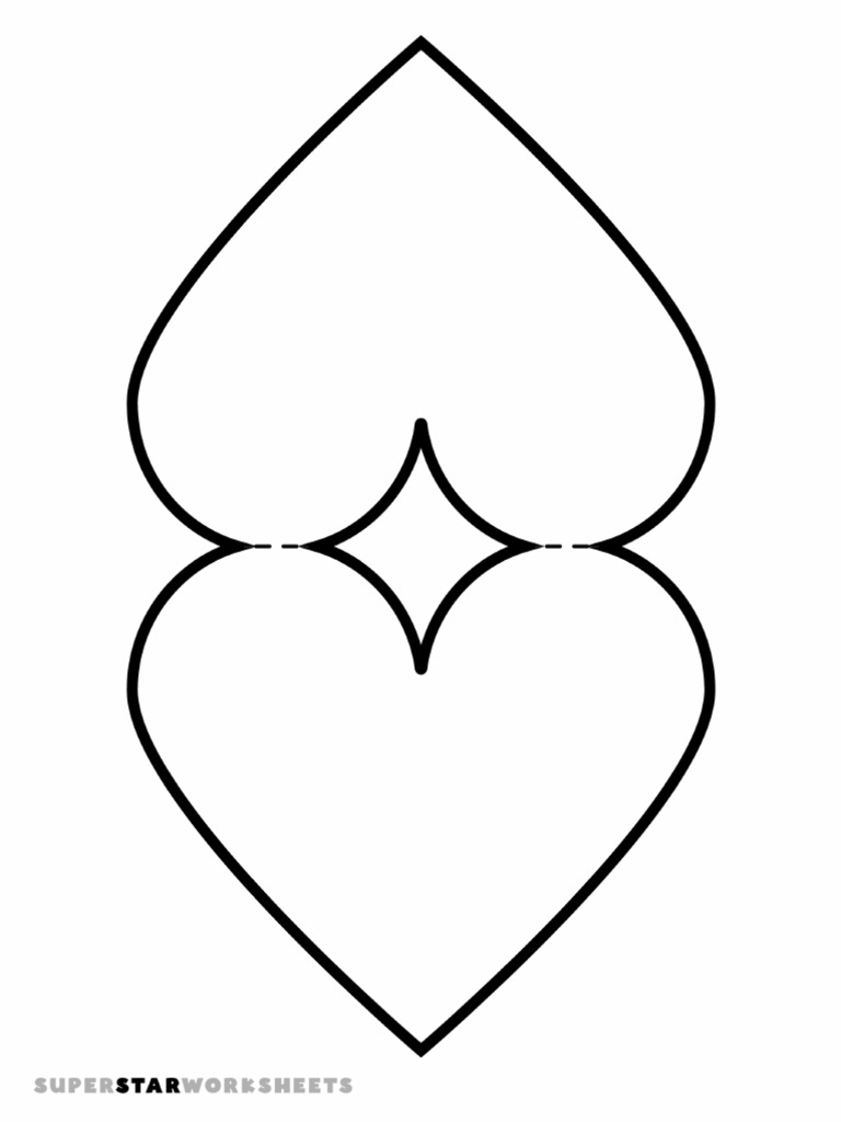 Half Folded Heart Template Outline 1 Large PDF