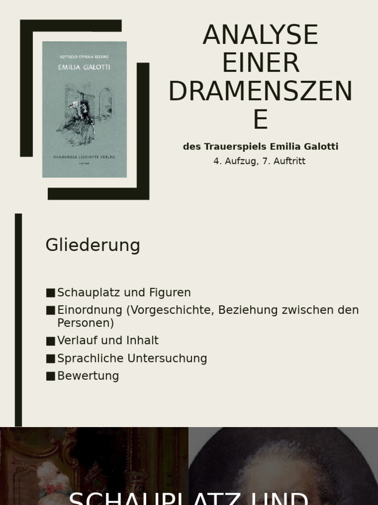 Emilia Galotti Szenenanalyse | PDF