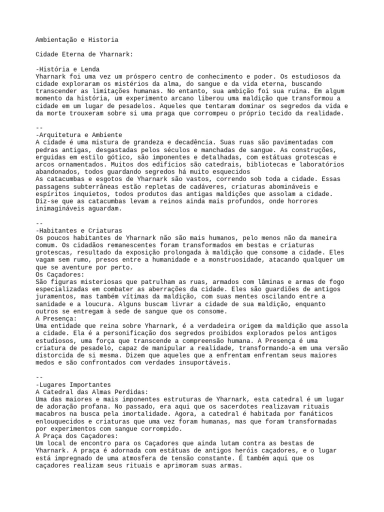 Ecos Do Abismo RPG Ambientações | PDF