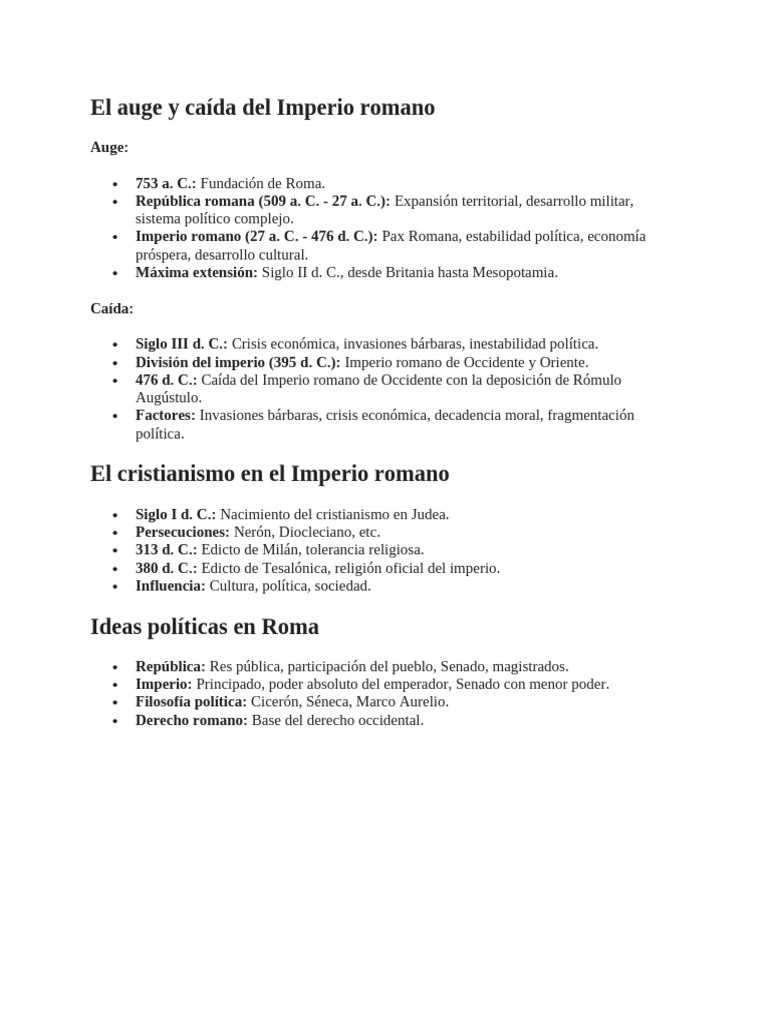 El Auge y Caída Del Imperio Romano | PDF