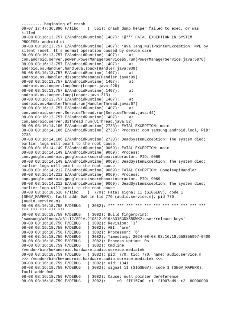 Logcat Prev CSC Log | PDF