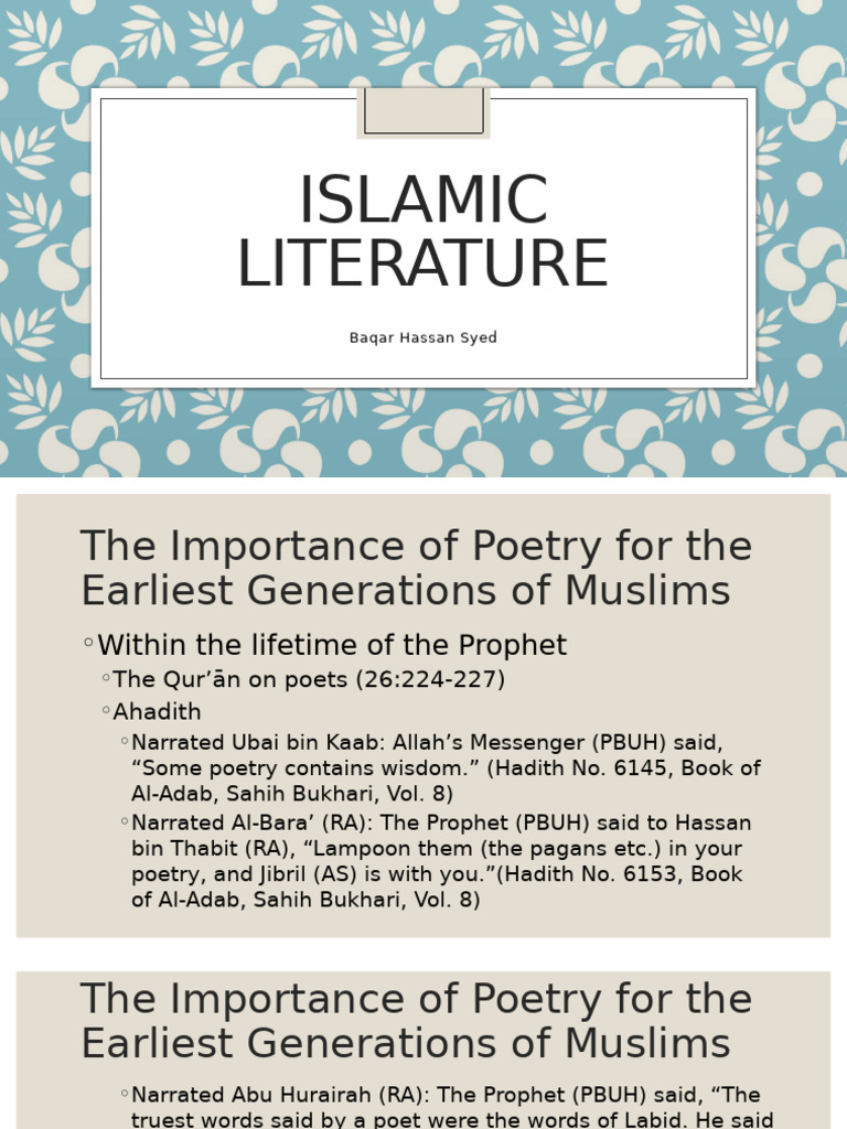 Session 9 Islamic Literature | PDF