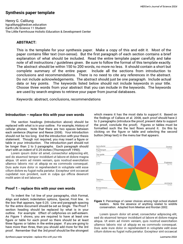 JL Synthesis Paper Template HY2324 | PDF