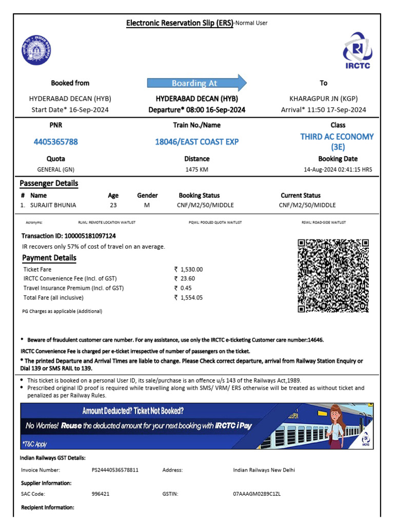 18046 east Coast Exp Third Ac Economy 3E PDF