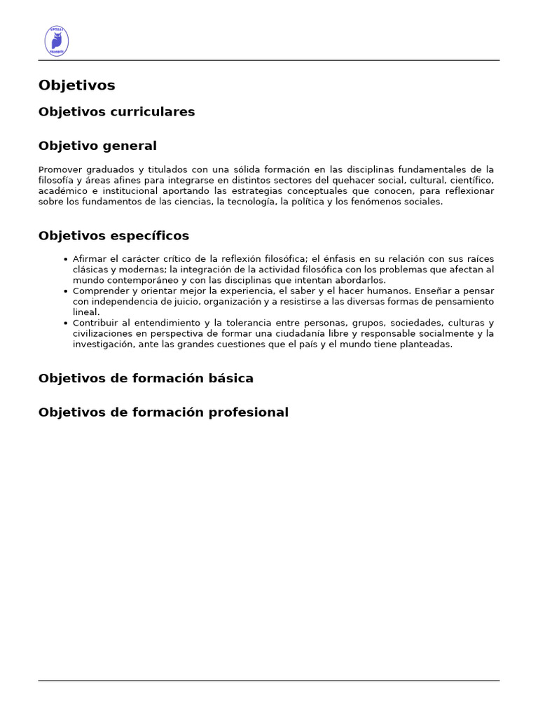 Plan de Estudios y Malla Curricular | PDF