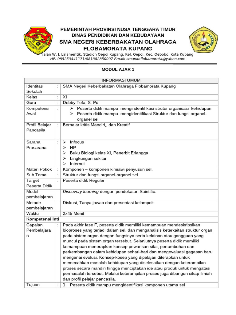Modul Ajar Sel | PDF