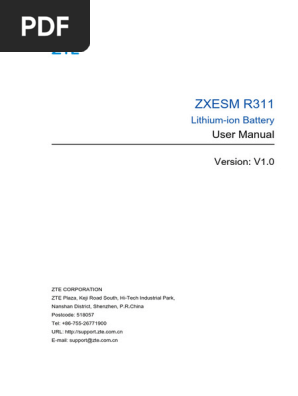 SJ-20230222194447-001-ZXESM R311 (V1.0) Lithium-Ion Battery User