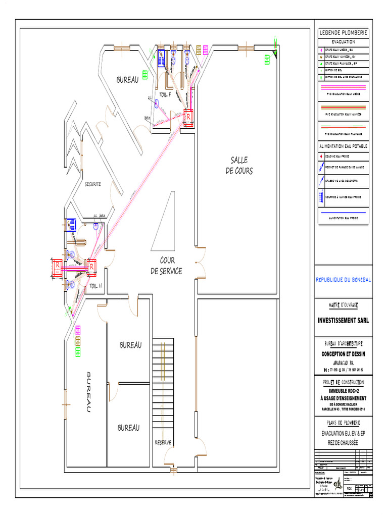 04 Plomberie Evacuation EU, EV & EP - Plan RDC | PDF