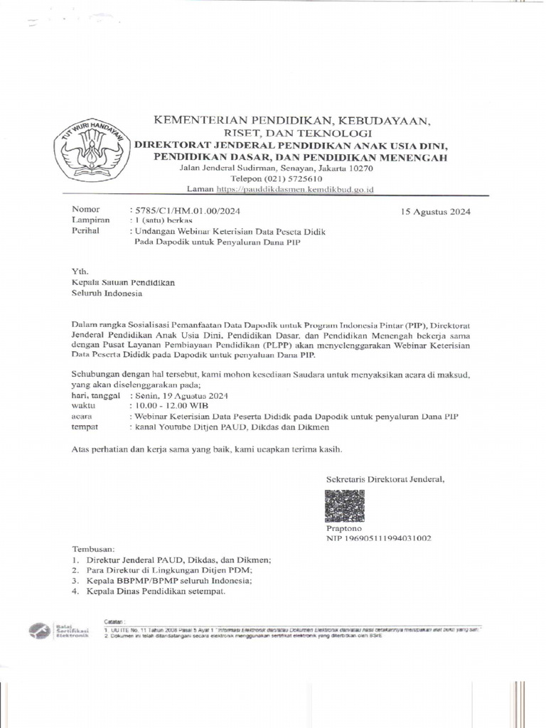 Undangan Webinar Pip Pdf