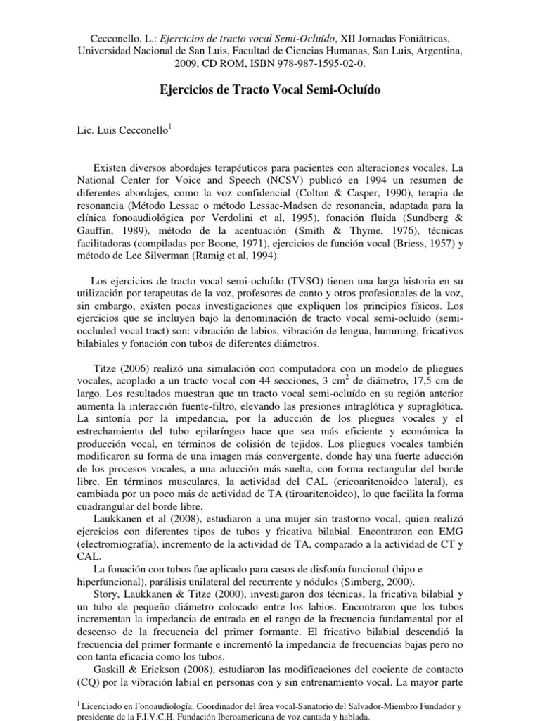 Ejercicios | PDF | Vocal | Voz humana
