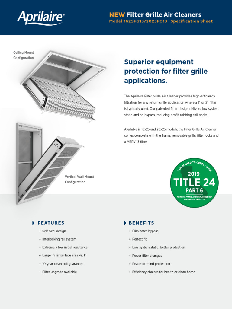 Aprilaire 2025FG13 Product Overview | PDF