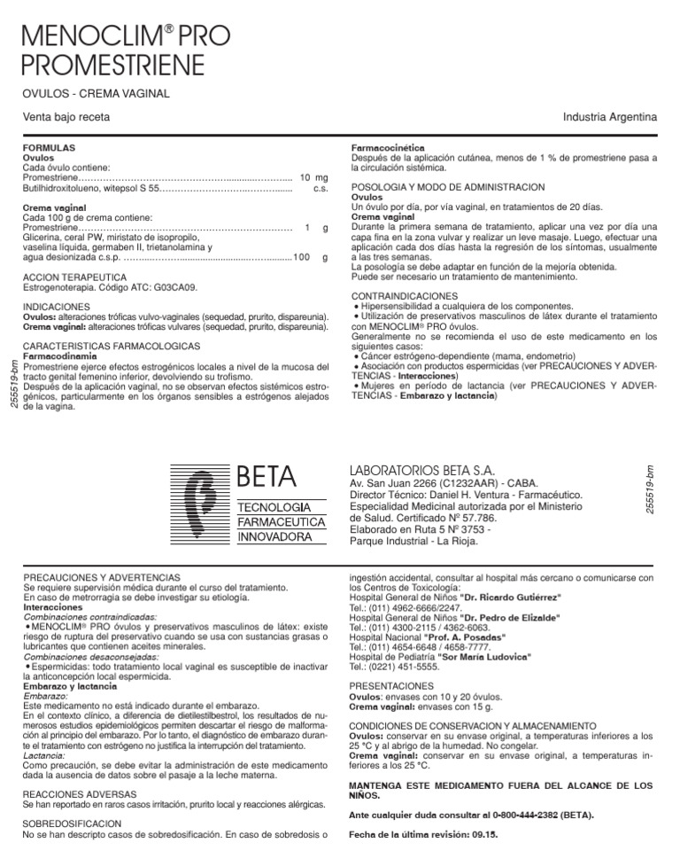 Menoclim Pro Prospecto | PDF