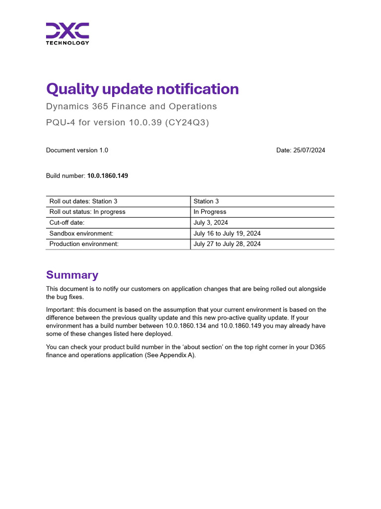 10.0.39 PQU-4 Quality Update Notification | PDF