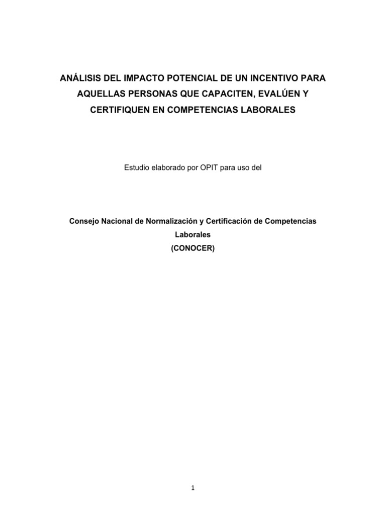 Análisis Del Impacto de Las Competencias Laborales CONOCER | PDF ...