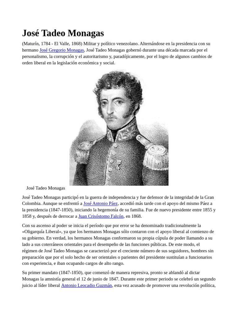 José Tadeo Monagas | PDF