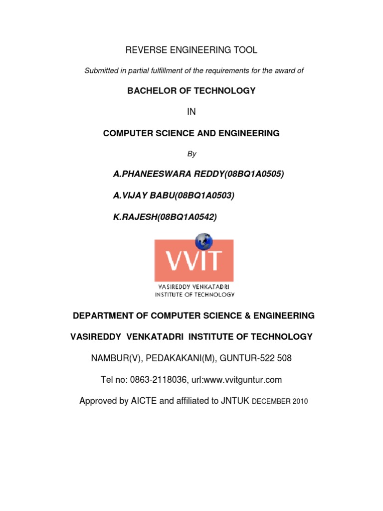 Reverse Engineering Tool Project | PDF