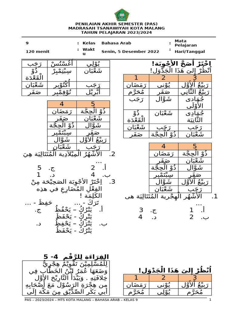 9 soal barab pas 2023 2024 pdf