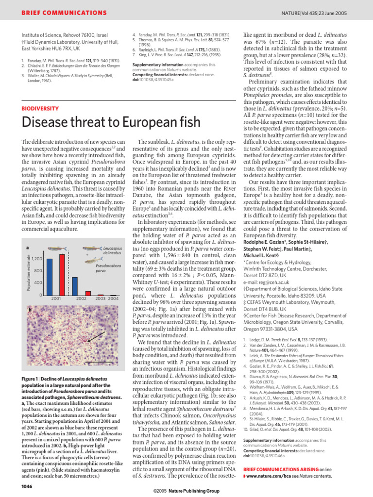 Disease Threat To European Fish | PDF