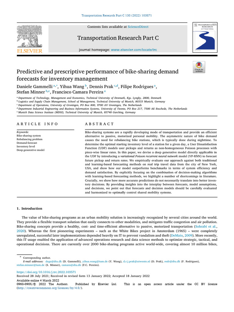Predictive and prescriptive performance of bike sharing demand