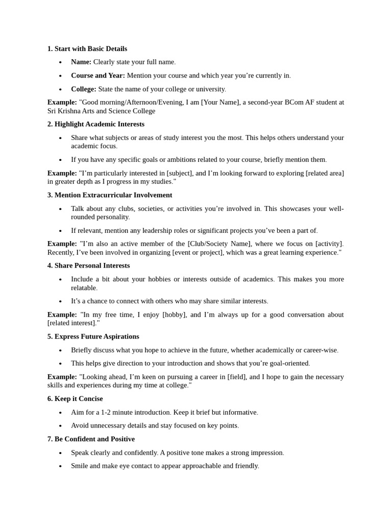 Self Intro | PDF | Career & Growth