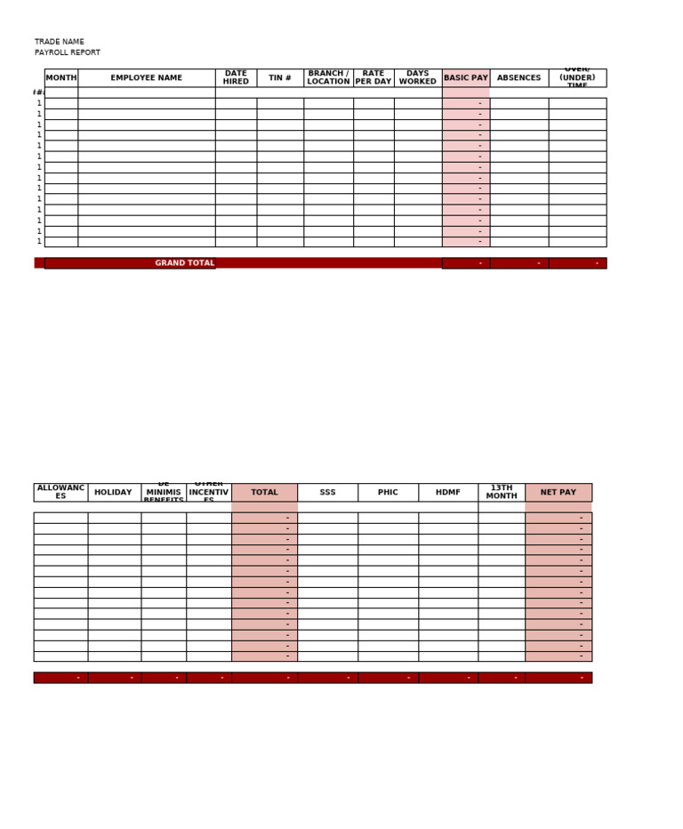 1 Payroll Format | PDF