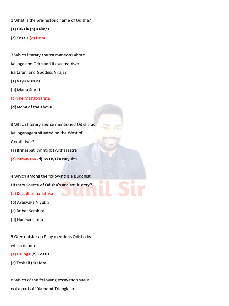 Odisha History Quiz 1 PDF