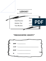 WORKSHEET Identity Trigonometric