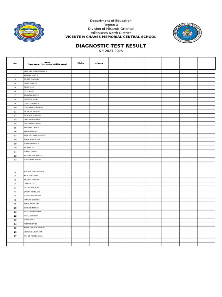 Diagnostic Test 2024 2025 Pdf