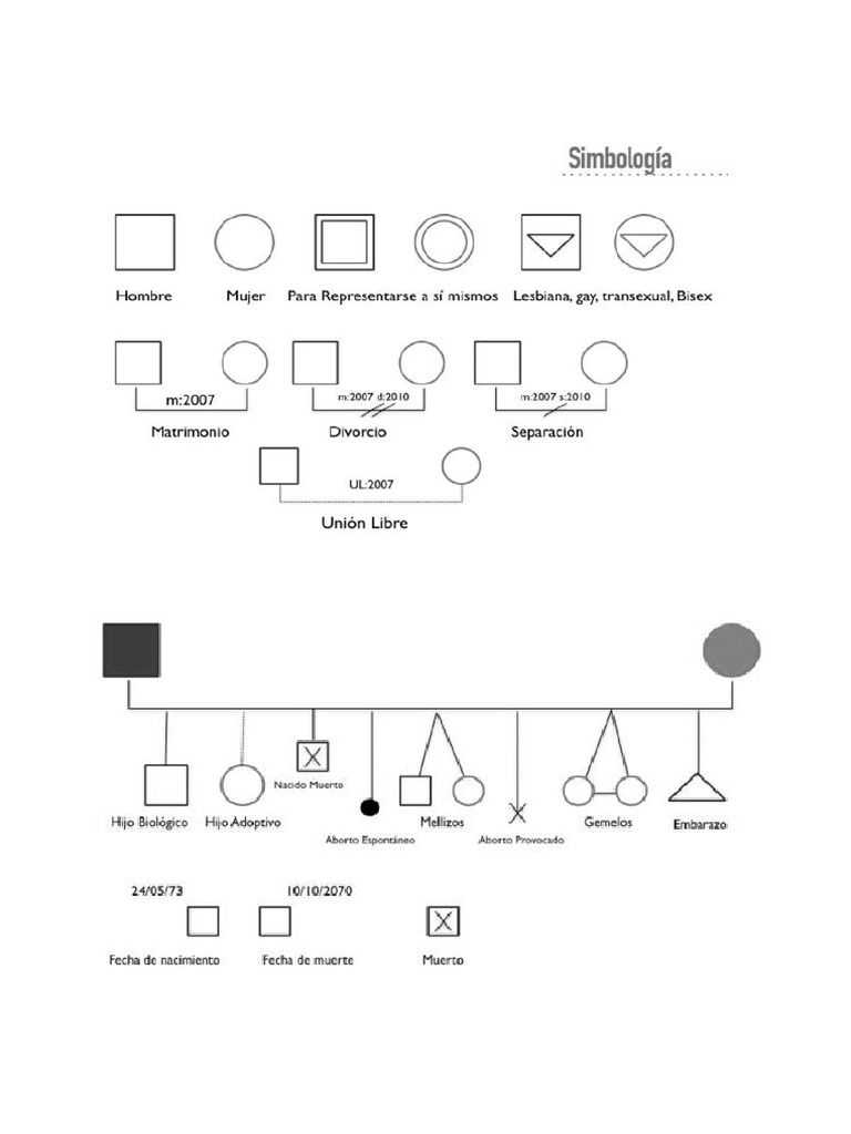 Simbología Genograma | PDF