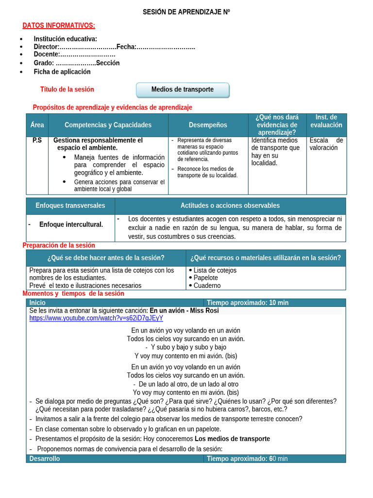 Sesion Dia 1 - Personal Social | PDF