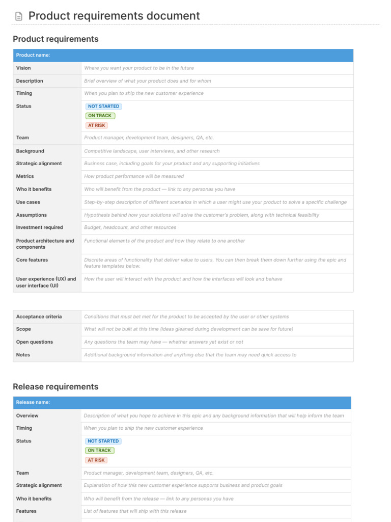 PROD-N-1 Product Requirements Document | PDF