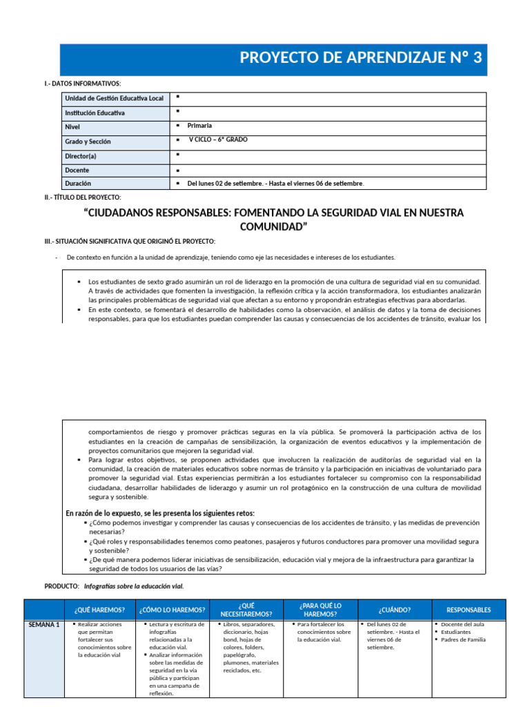 Proyecto - 3 - Set - 6º - 24 | PDF