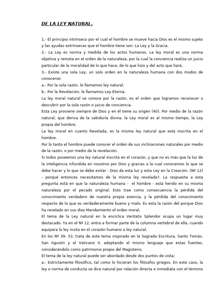 La Ley Natural | PDF