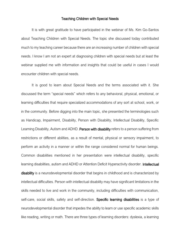 Teaching Children With Special Needs | PDF