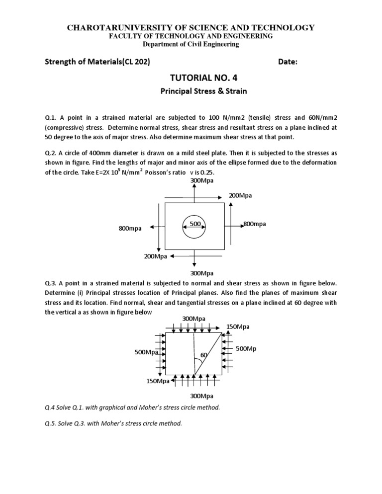 Principal Stress and Strain Tutorial | PDF