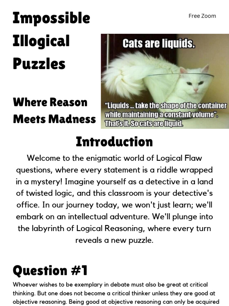 Impossible Illogical Puzzles Zoom Into Logic | PDF