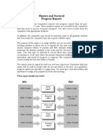 Masters and Doctoral Proposal Progress Report