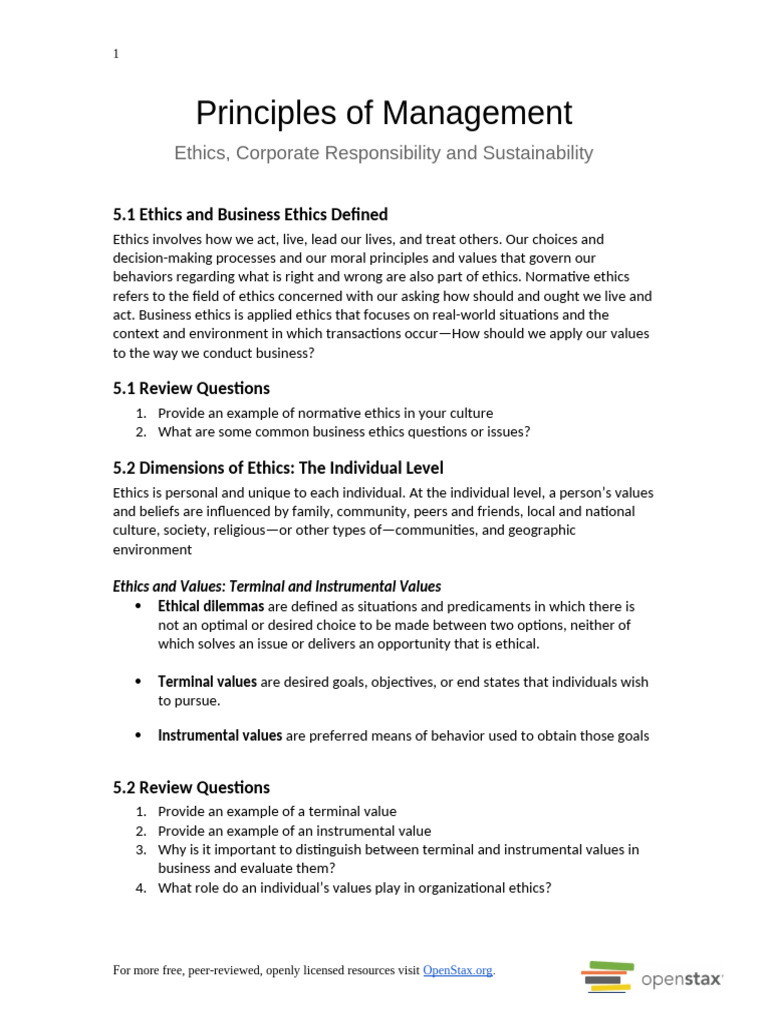 Principals of Management Review Questions - Ch05 | PDF