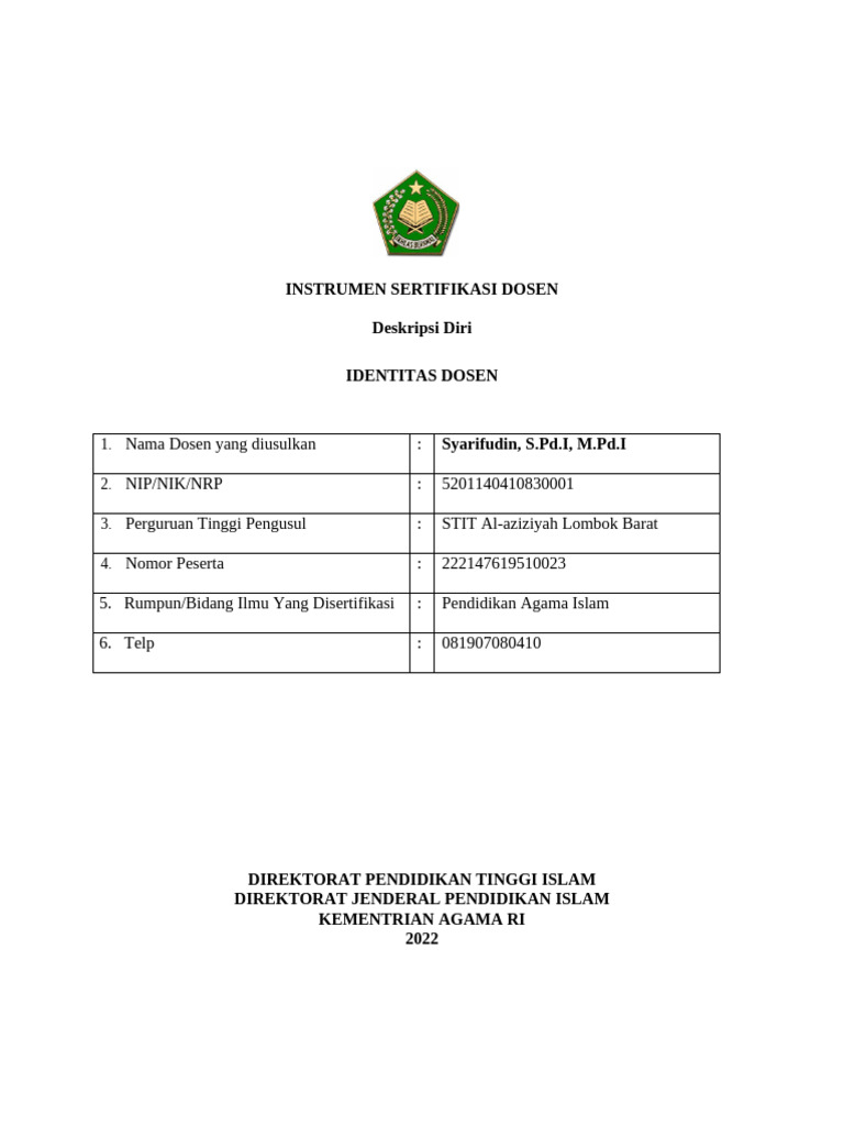 Diskripsi Diri Ayip | PDF