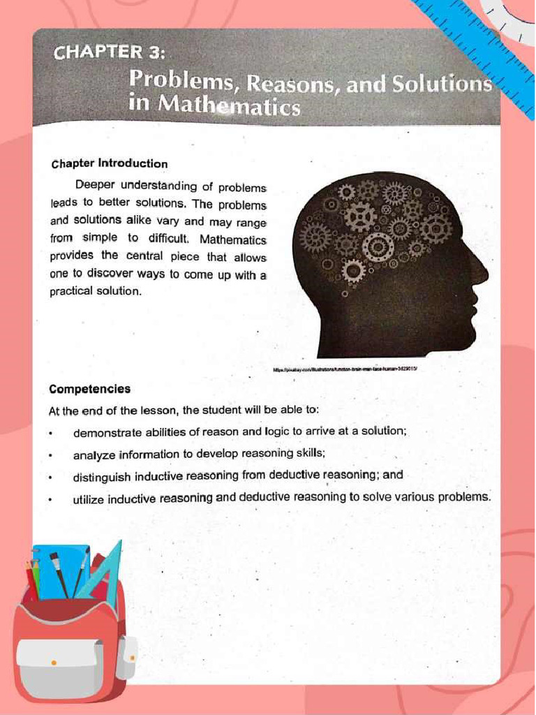 Chapter 3- LESSON 1 (PROBLEMS, REASONS AND SOLUTIONS IN MATHEMATICS) | PDF