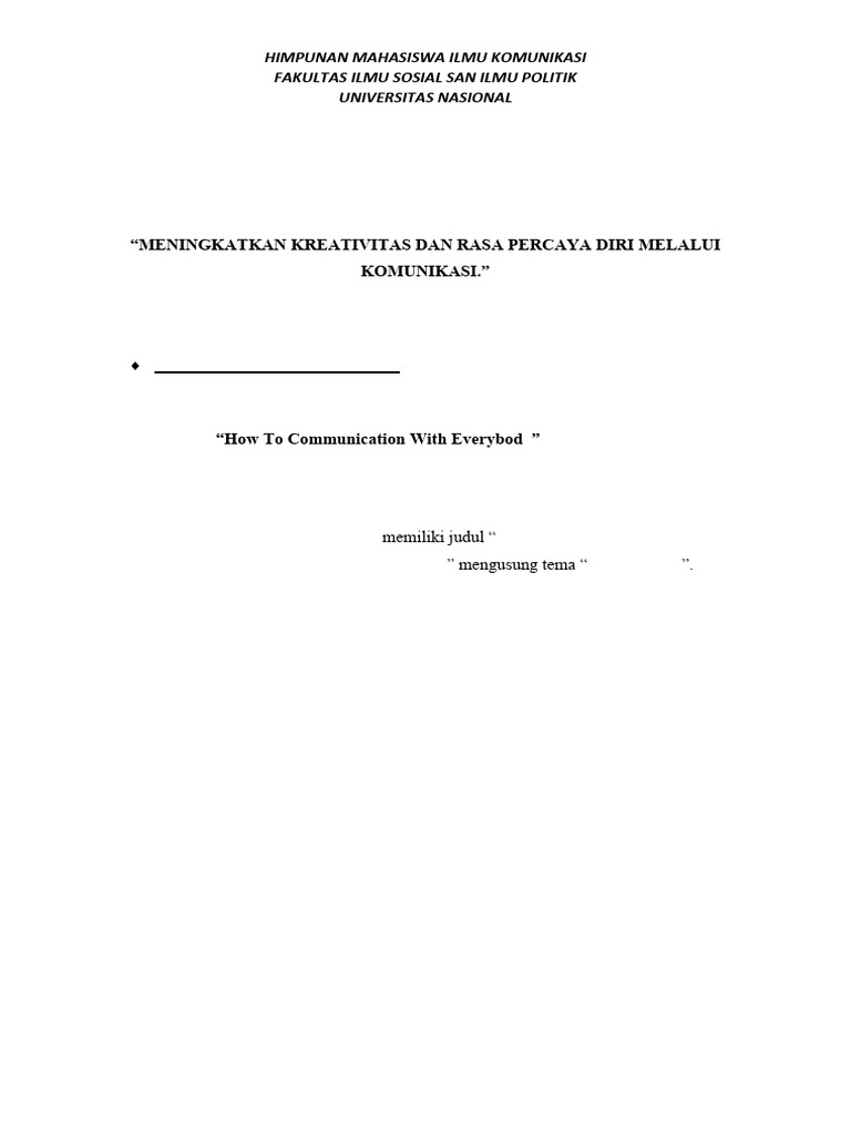 Contoh Tor Seminar | PDF