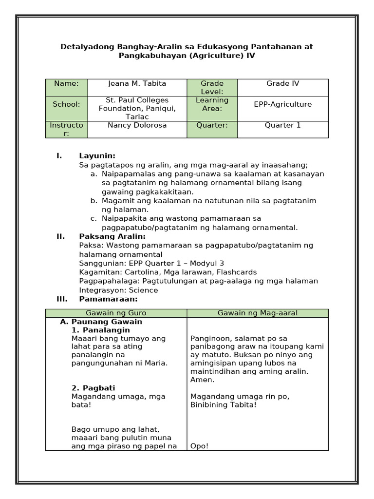 Epp 4 DLP | PDF | Language Arts & Discipline