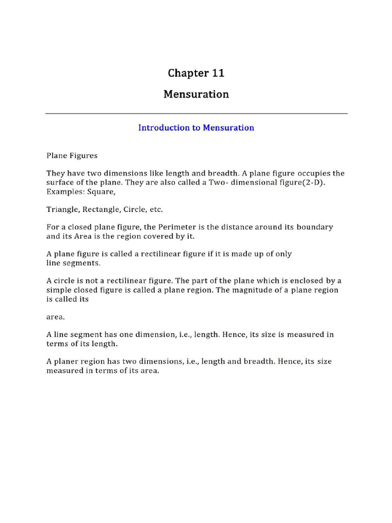 Mensuration | PDF