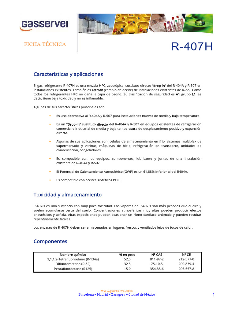 ficha-tecnica-r-407h-gas-servei | PDF