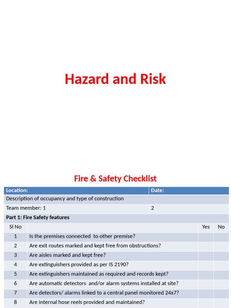 Hazard and Risk | PDF