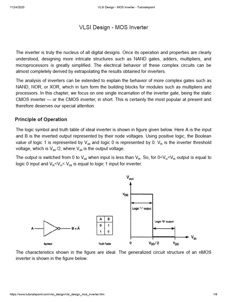 Enhancement Load NMOS Inverter Overview | PDF | Cmos | Logic Gate