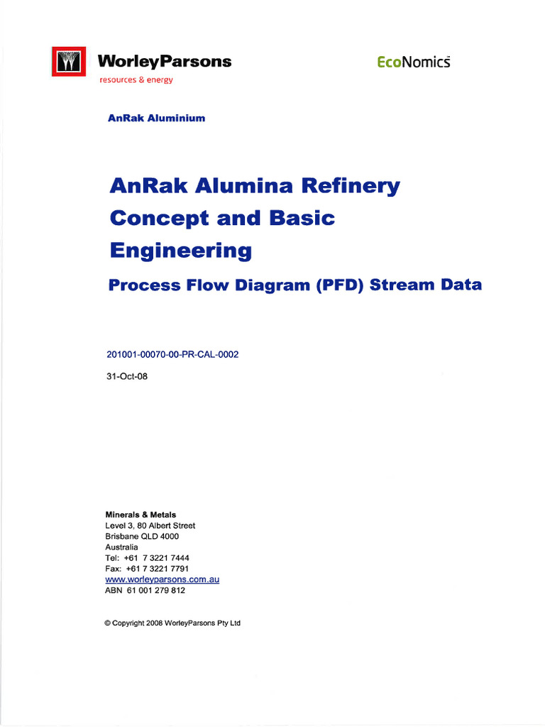 201001-00070-00-PR-CAL-0002 Rev 1 PFD Data Calculation | PDF
