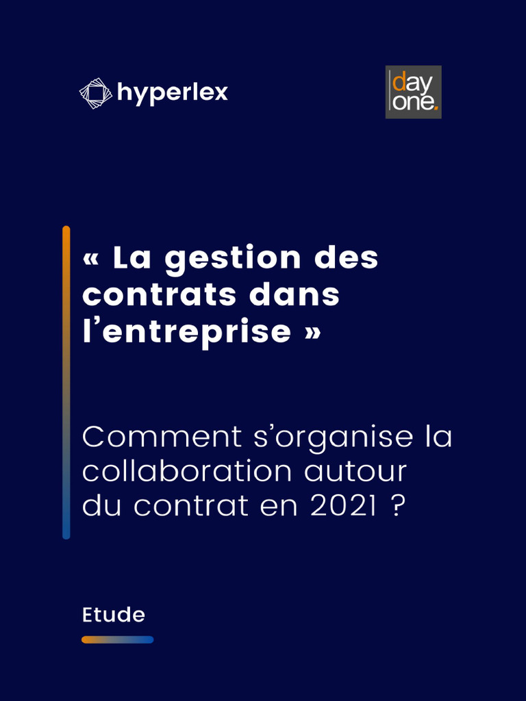 Etude Hyperlex Day One Collaboration Contrats 2021 | PDF