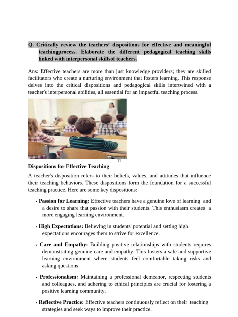 Pedagogical Teaching Skills | PDF