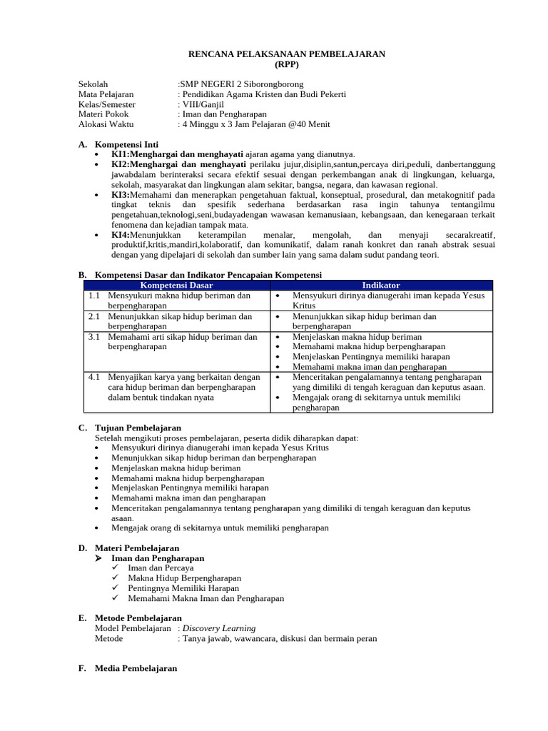 RPP 1 | PDF